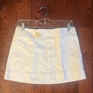 VINTAGE Y2K Free People White Denim Pocket Mini Skirt women size 2
